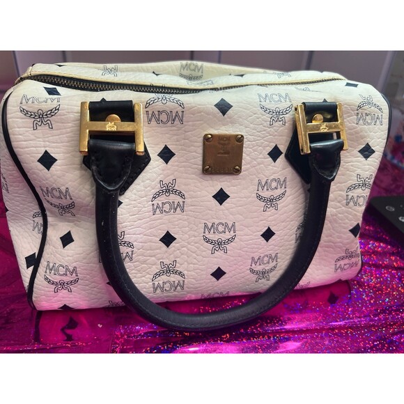 MCM black and white Visetos handbag - Picture 1 of 12